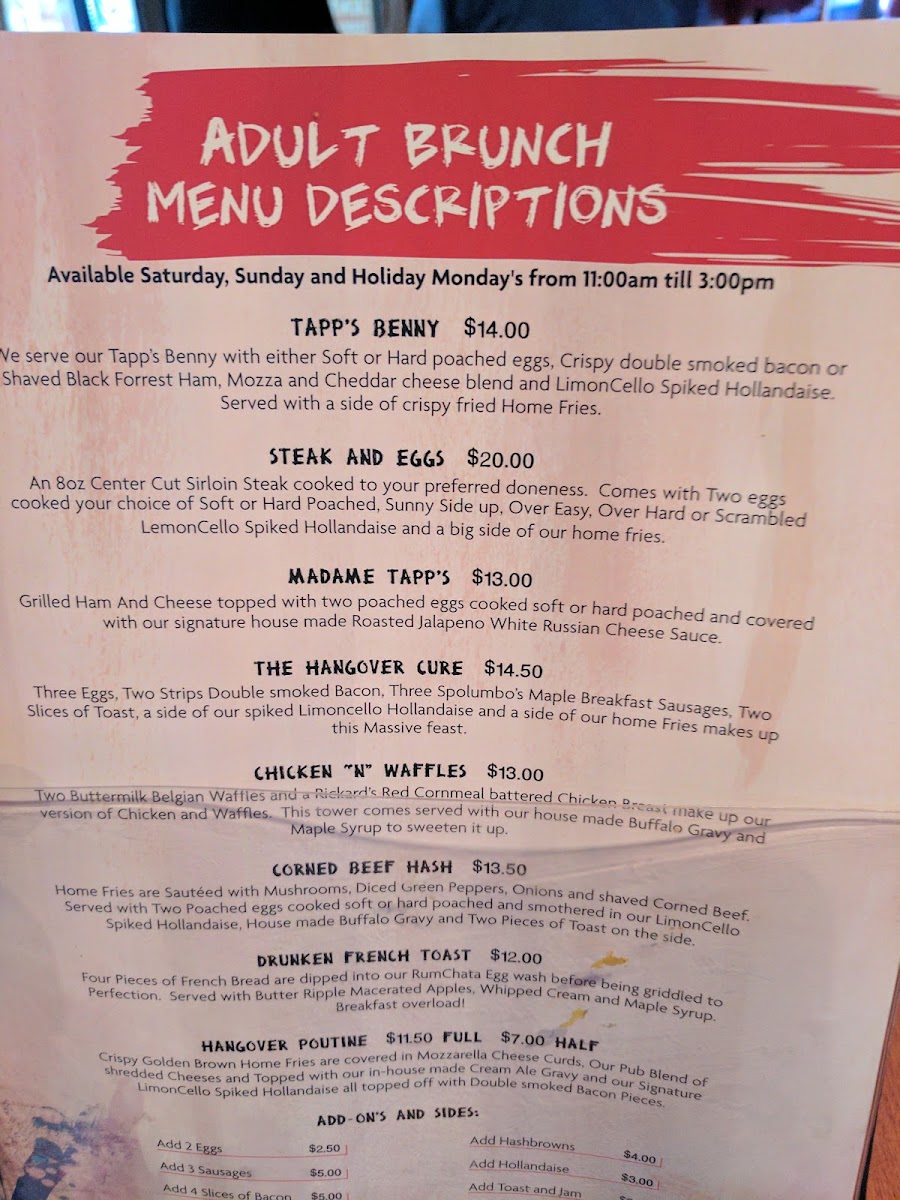 Tapp's Neighbourhood Pub Menu - Image 2